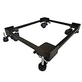 Hipkoo Washing Machine StandTrolley with Wheels 712 KG Adjustable Metal Stand AntiVibration Pads Fits Semi or Front Top Load Washing Machines Fridge Dishwasher Black 170 KG Capacity