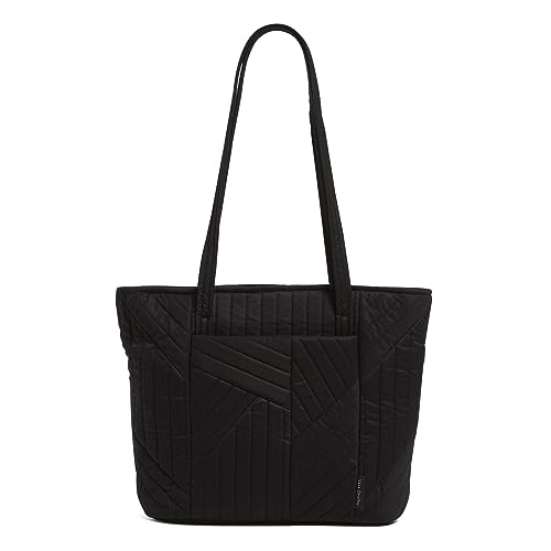 Vera Bradley Women's Cotton Small Vera Tote Bag, Black, One Size