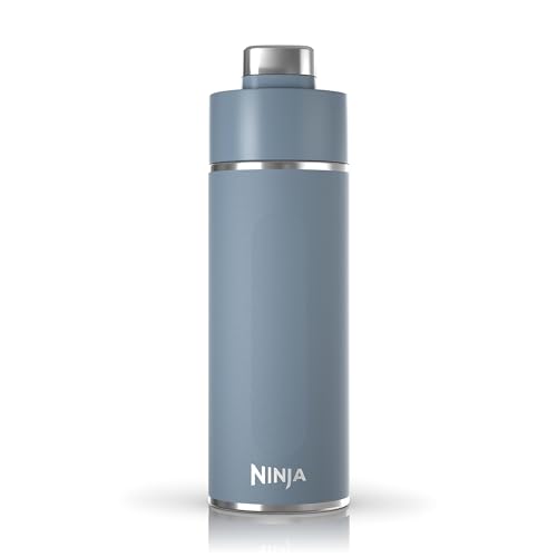 Ninja DW2401BL Thirsti 24oz Travel Water Bottle, For Carbonated Sparkling Drinks, Colder and Fizzier Longer, Leak Proof, 24 Hrs Cold, Dishwasher Safe, Stainless Steel Insulated Tumbler, Storm Blue