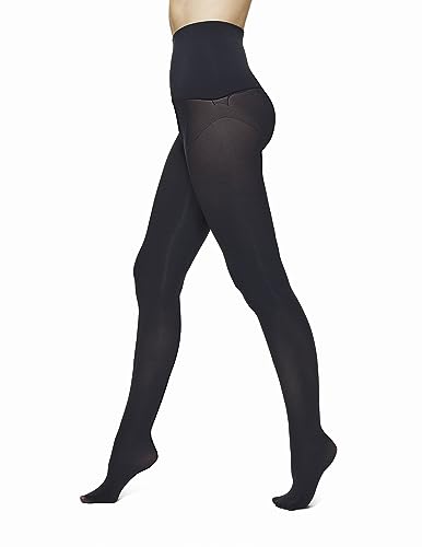 HUE Women's Tights with Yoga Waistband, Black, 4
