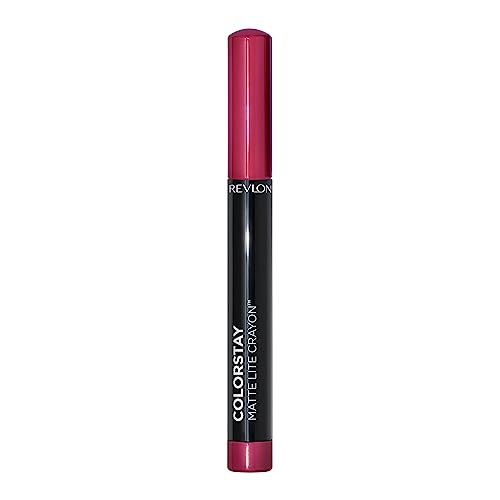 REVLON Colorstay Matte Lite Crayon Lipstick, Ultra-Precise Tip with built in Sharpner, Bold Color in Comfortable, Non-Drying Matte Formula,