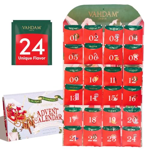Limited Edition - Advent Calendar 2025 Tea Bags Folding Gift Set | 24 Unique Flavors - Holiday Gift Box | Christmas Advent Calendar 2025 for Adults | Advent Calendar 2025 Women and Men | VAHDAM