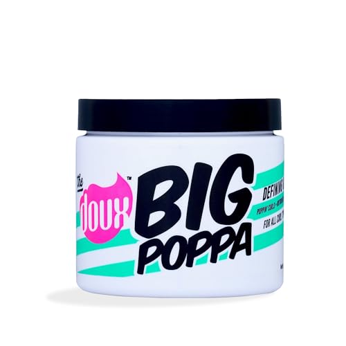The Doux BIG POPPA Curl Defining Gel for Curly Hair – Frizz Control Styling Gel with Babassu Oil for Long-Lasting Shine & Soft Hold – Non-Crunch Hair Gel for Women, Coils, Waves & Curls