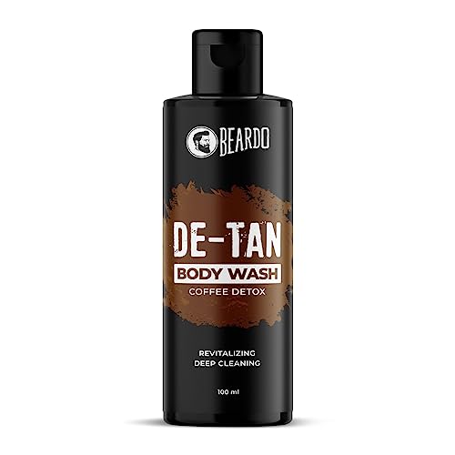 Beardo De-Tan Body Wash for Men, 100ml | Tan Removal and Caffeine Body Wash | Detan With Coffee & Aloe Extracts | For Body & Face | Refreshing