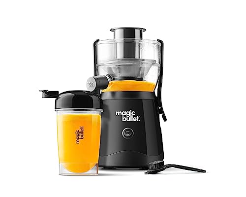Magic Bullet® Mini Juicer, Countertop Space-Saving, 2" Feed Chute for Fruits and Vegetables, 400W, 16oz Cup, Compact Design, Black, MBJ50100AK