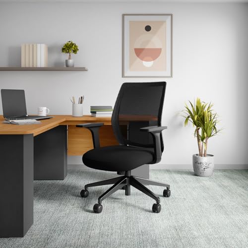 Interio by Godrej Curv Premium Mesh Wide Back Ergonomic Chair | Work from Home/Study Chair | 1-Year Warranty | Height Adjustable Chair | Heavy Duty PP