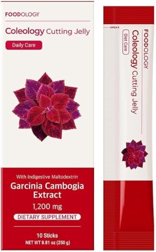 FOODOLOGY Coleology Cutting Stick Jelly – Supports Appetite Suppressant, Boost Metabolism & Control Cravings, Garcinia Cambogia HCA, Chia Seeds, Pomegranate Flavor Korean Supplement – 10 Sachets