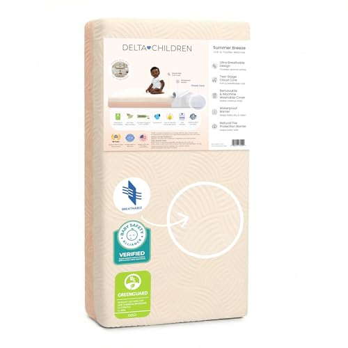 Delta Children Summer Breeze Mattress Double-Sided A flexible mattress that has two sides for