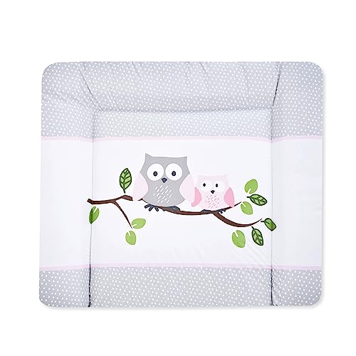 🔥 STARKER PREIS (-36%) Julius Zöllner Wickelauflage Softy 85x75 cm - Wickelunterlage - wasserdicht und abwischbar - Made in Germany – Oeko-Tex Standard 100 – Eule rosa