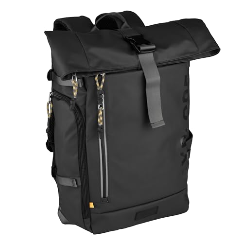 🔥 STARKER PREIS (-56%) camel active Herren Explore Rolltop Rucksack aus recyceltem Nylon Schwarz, Menswear-L