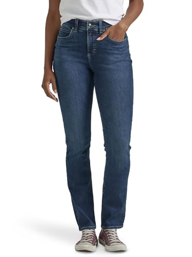 Lee Women's Ultra Lux Comfort with Flex Motion Straight Leg Jean, Greet The Day, 8