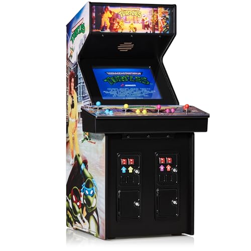 Numskull Quarter Arcades Teenage Mutant Ninja Turtles Collector's Edition Mini Arcade - 1/4 Scale Authentic Wooden Replica, Original ROM, Rechargeable Battery & 3W Speakers for Retro Enthusiasts