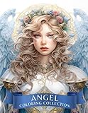 Angel Collection Coloring Book For Adults: Intricate Grayscale Illustrations