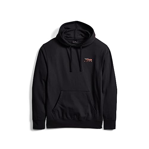SITKA Gear Men's Everyday Icon Classic Pullover Hoody - Black Orange | Medium