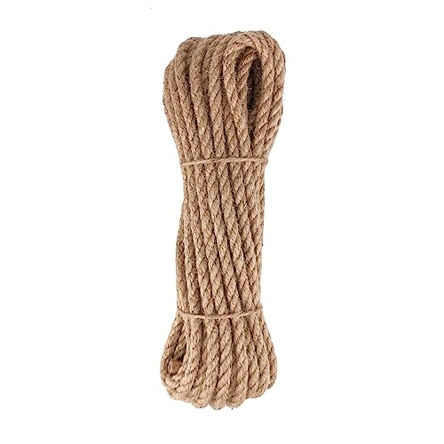 D.RECT - Jute Rope 10 m - Hemp Rope, Natural Fibre Rope, Jute Yarn Twisted - Jute Twine for Gardening, Bundling, Camping, Home Decoration - Thickness 8 mm