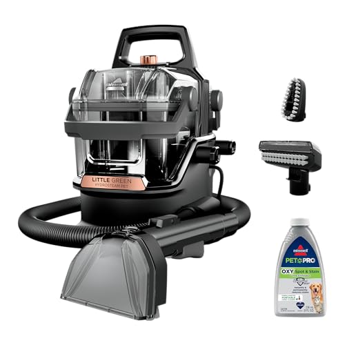 BISSELL Little Green HydroSteam Multi-Purpose Portable Carpet and Upholstery Cleaner, Car and Auto Detailer, 3618