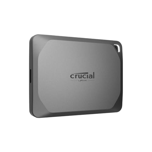 Crucial X9 Pro 1TB Portable SSD, Up to 1050MB/s Read & Write, 3.2 USB-C, External Solid State Drive, Durable Storage for PC & Mac, for Content Creators & Videogaphers, Silver - ‎CT1000X9PROSSD902