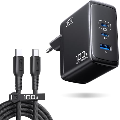 (-17%) INIU USB C Ladegerät, 100W 3-Port Laptop Schnellladegerät mit 1.5m Kabel