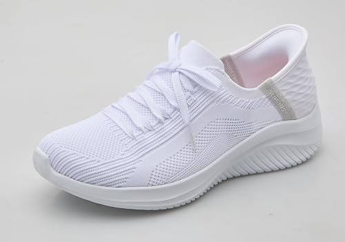 (-45%) Skechers Damen Ultra Flex 3.0 Brilliant Path Slip-InTurnschuhe, White Knit/Light Gray Trim, 41 EU