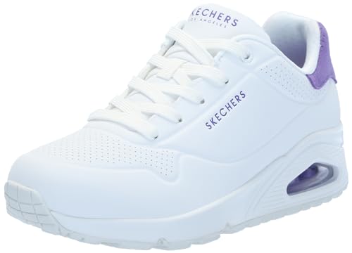 Skechers Uno, Zapatillas Mujer, White Durabuck Purple Suede...