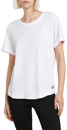 🔥 STARKER PREIS (-58%) G-Star RAW Damen Rolled Up Sleeve Boyfriend Top, Weiß (White D24524-4107-110), XS