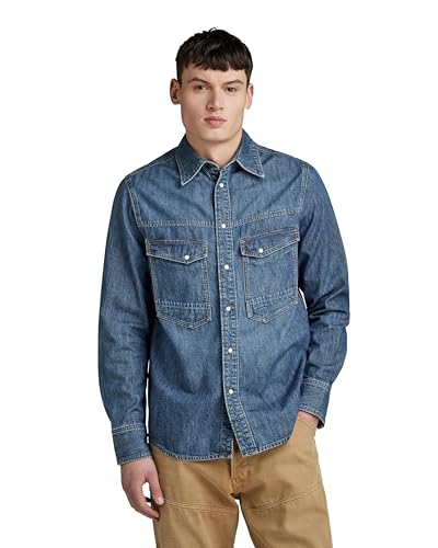 🔥 SELTEN SO GÜNSTIG (-69%) G-STAR Herren Dakota Regular Hemd, Blau (Faded Seasalt D23006-D539-G337), S