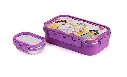 CELLO Thermo Click Toons Big | 100% Food Grade | Leak Proof & Break Resistant | 2 Containers Lunch Box, 1024 ml, Violet