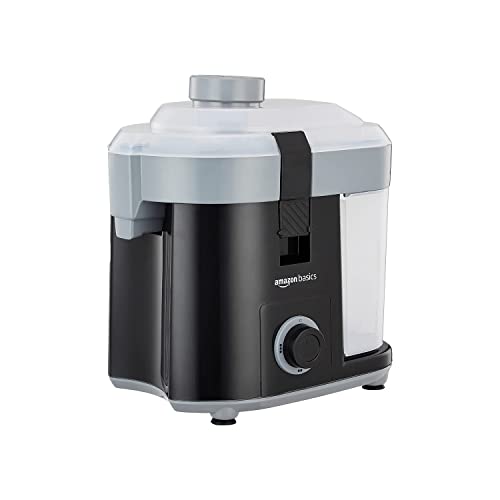 amazon basics 450 W CENTRIFUGAL JUICER WITH PUSHER | REMOVABLE PULP CONTAINER | SS MESH FILTER & 3 SPEED SETTINGS I FOR JUICING FRUITS | VEGITABLES & 