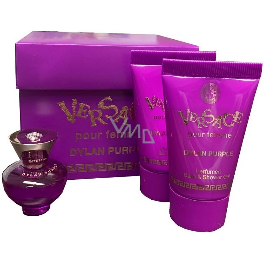 Versace Dylan Purple By Versace, 3 Piece Miniature Gift Set For Women