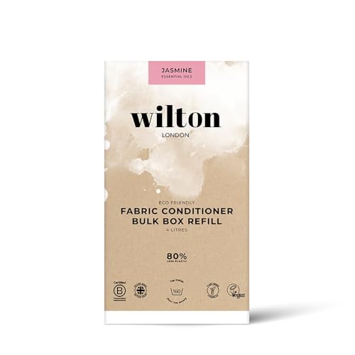 Wilton London Jasmine Fabric Conditioner Refill - 160 Washes - Plant-based & Biodegradable Softner - 100% Recyclable - Less Plastic - Essential Oils - Made in UK - 4L