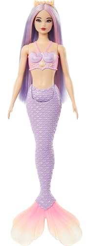 Barbie Mermaid Doll with Pink & Lilac Fantasy Hair & Headband Accessory, Toy with Shell-Inspired Bodice & Lavender Tail