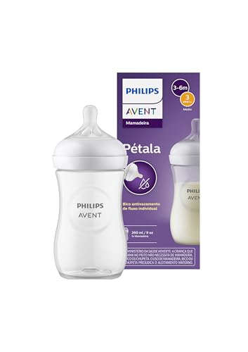 Philips Avent Mamadeira Pétala 3.0 9oz/260ml com Bico de Fluxo Médio (Fluxo 3), Azul, SCY903/01