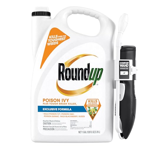 Roundup Poison Ivy Plus Tough Brush Killer₂ with Comfort Wand, Visible Results in Hours, 1 gal.
