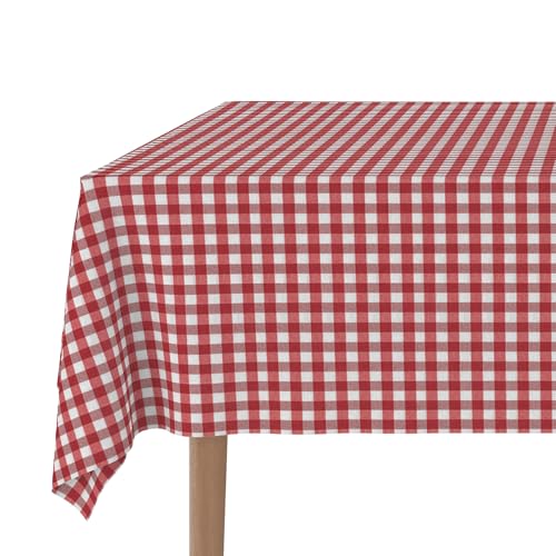 Martina Home Tablecloth Teflon Confectioned Vichy Red 140 Round