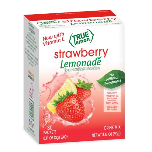 True Lemon Strawberry Lemonade 30ct Pack Of 1 Drink Mix No Artificial