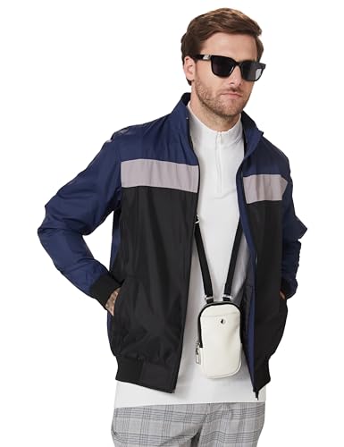 Amazon Brand - Symbol Men's 100% Polyester Color-block High Neck Full Zip Jacket Amazon Brand - Symbol Men's 100% Polyester Color-block High Neck Full