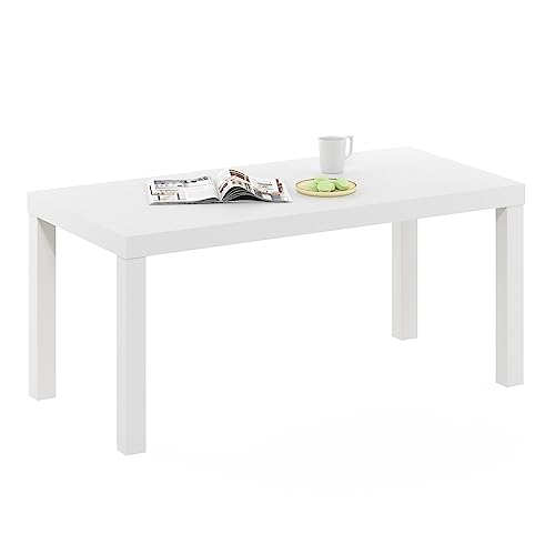 Furinno Classic Simple Coffee Table for Living Room, 38.98 (W) x 17.52 (H) x 18.9 (D) Inches, White