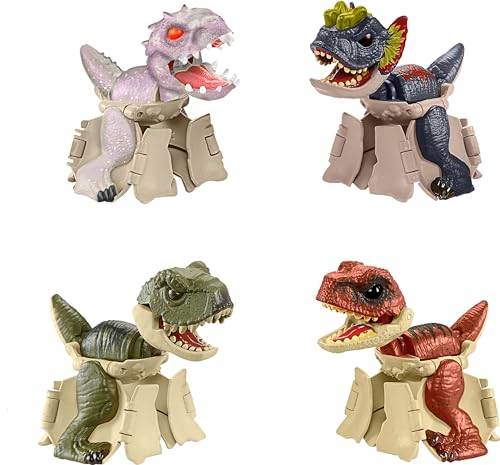Mattel Jurassic World Hidden Hatchers Figure 4-Pack, Survival Instinct Set with 2-in-1 Transforming Toy, 8-Step Egg to Dinosaur