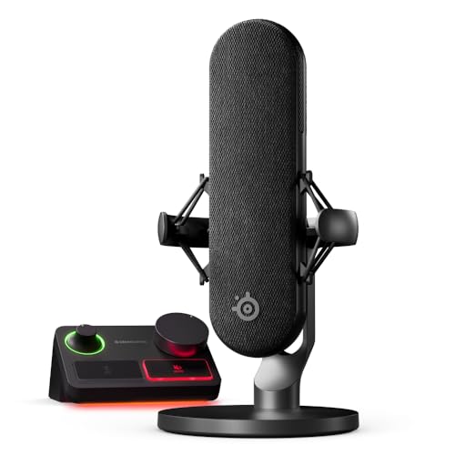 SteelSeries Alias Pro Kit — XLR Mic + Stream Mixer — 3x Bigger Capsule for Gaming, Streaming and Podcasting — USB/XLR In