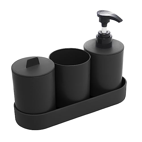 Kit de banheiro 4 peças dispenser em bambu