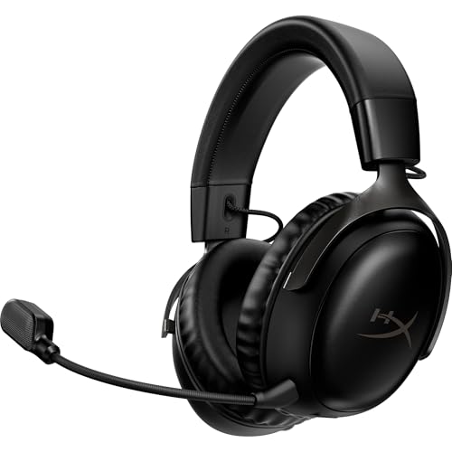 HyperX Cloud III Wireless Gaming-Headset – Over-Ear Headset mit Mikrofon, 120h Akku, 2.4GHz Wireless, DTS Headphone:X, 53mm Treiber, PC, PS5, PS4, Nin