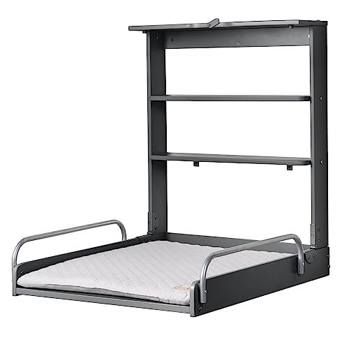 (-36%) roba Wandwickelregal Anthrazit - Klappbarer Wickeltisch mit Wickelauflage