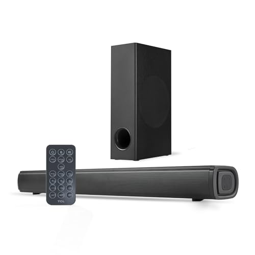 TCL S332W 2.1 CH Soundbar with Wired Subwoofer, Supportig Bluetooth, HDMI(ARC), Coaxial Input, AUX, USB & Remote Cotrol (Black)