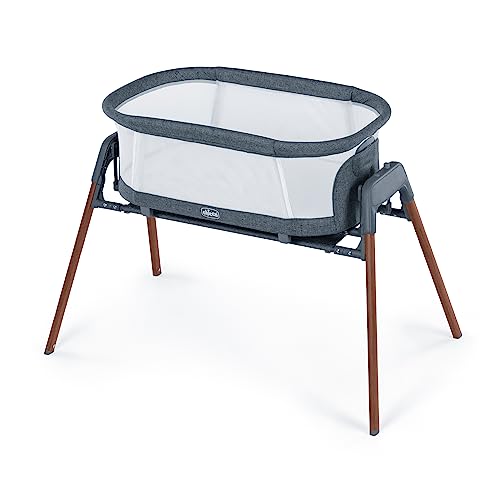 Chicco LullaGlide™ 3-in-1 Stationary Baby Bassinet, Gliding and Portable Bassinet, Waterproof Mattress and Fitted Sheet, Includes Carry Bag | Luna/Grey