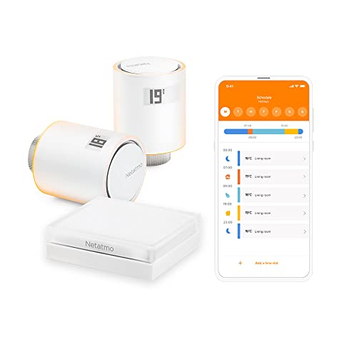 ⚡ BLITZDEAL (-36%) Netatmo Smarte WLAN Heizkörperthermostate Starterpaket Zur Steuerung von Heizkörpern (ohne eigene Heizungsanlage), Energie sparen & Komfort steigern, NVP-AMZ