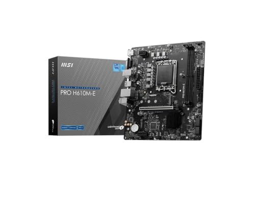 🔥 STARKER PREIS (-29%) MSI PRO H610M-E Motherboard, Micro-ATX - Unterstützt Intel Core Prozessoren der 12. und 13. Generation, LGA 1700 - DDR5 Memory Boost 5600MHz/MAX, PCIe 4.0 x16 Slot, M.2 Gen3 Slot