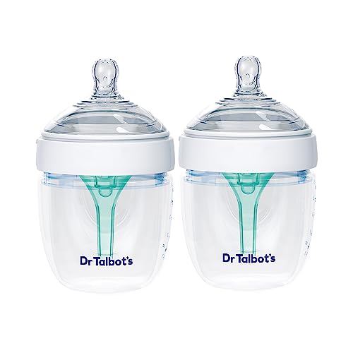 Dr. Talbot's Silicone Anti-Colic Bottles - (2-Pack) Self-Sterilizing Baby Bottles for Newborns - 5 oz - White