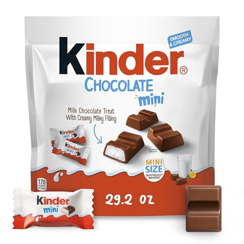 Kinder Chocolate Mini, 29.2 oz Bulk Pack, Up to 138 Minis, Milk Chocolate Bar with Creamy Milky Filling, Individually Wrapped Candy