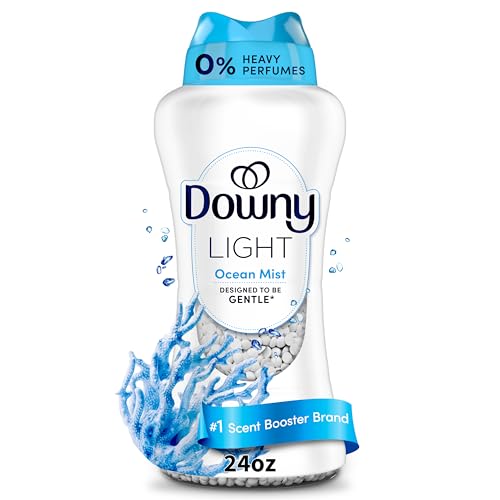 Downy Light Laundry Scent Booster Beads, Ocean Mist Scent, 24 OZ, In-wash fabric beads designed to be gentle with a light boost of scent, No Heavy Perfumes