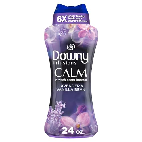 Downy Infusions In Wash Scent Booster Beads, CALM, Soothing Lavender and Vanilla Bean 24 oz